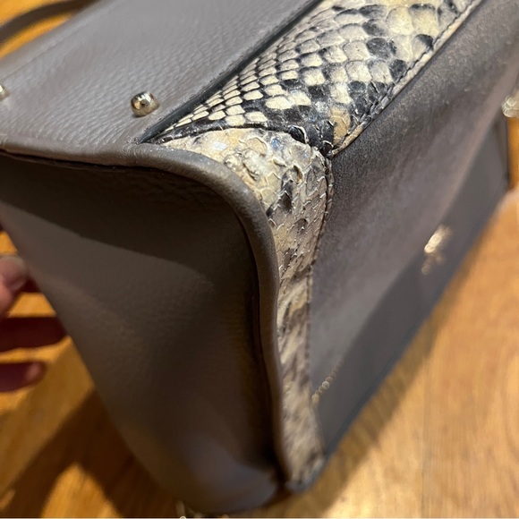 Kate Spade New York Women's Chatham Lane Harlan Stone Gray Satchel Purse - Picture 12 of 17